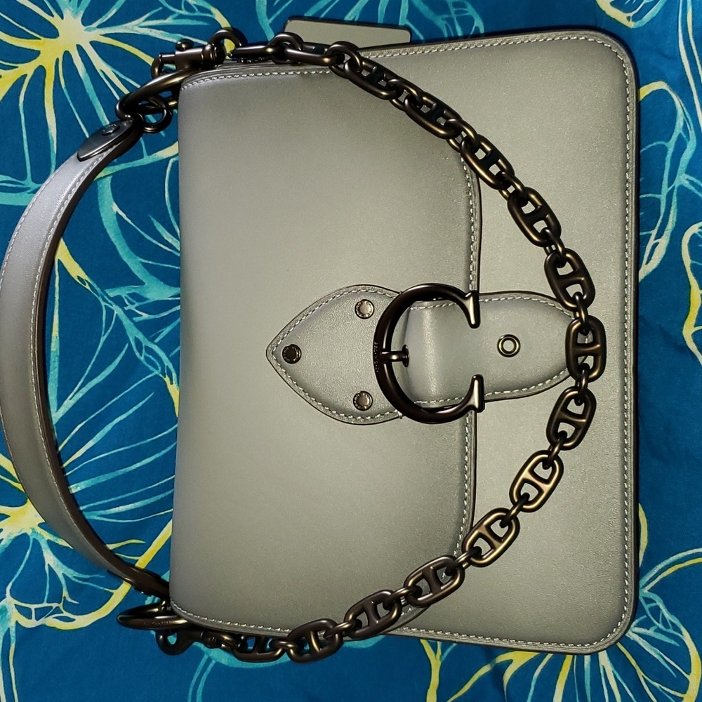Coach Glovetan Leather Beat Bag Granite